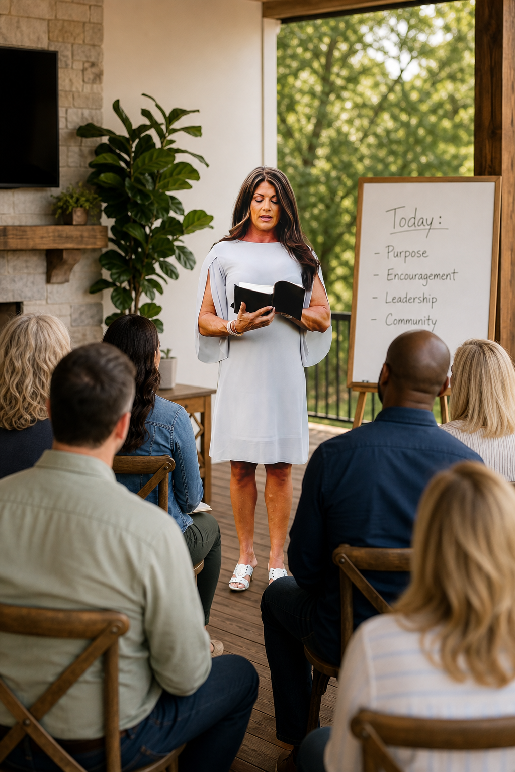 Amy Lemieux teaching a group